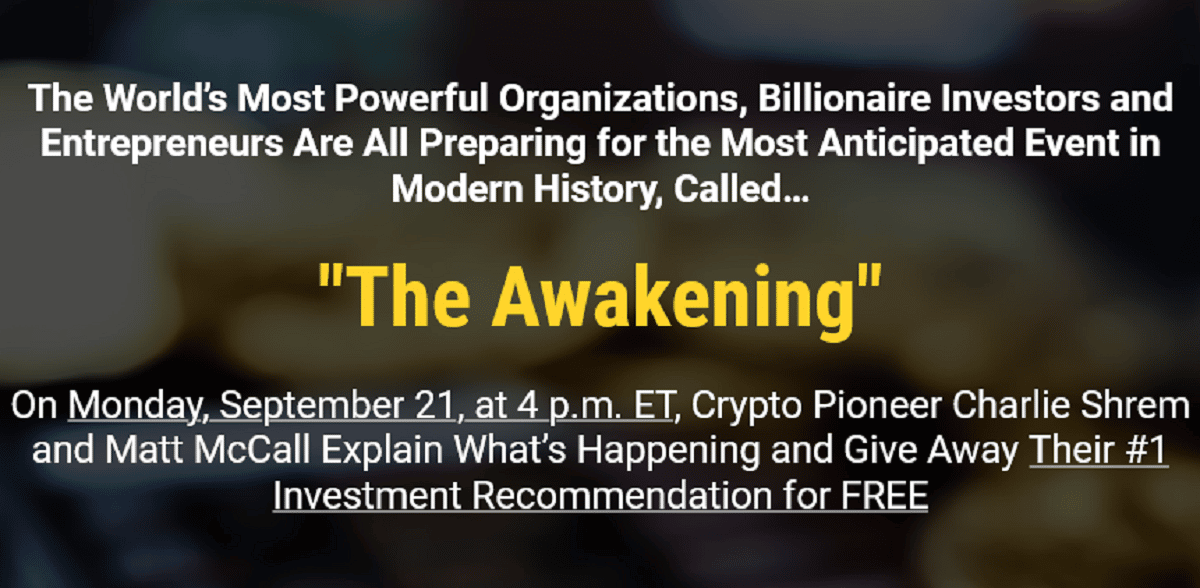 Bitcoin Awakening Event with Charlie Shrem and Matt McCall