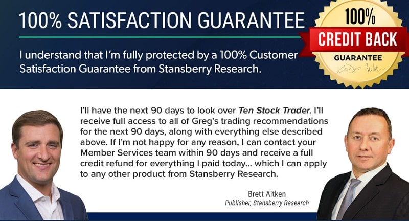 Ten Stock Trader Satisfaction Guarantee