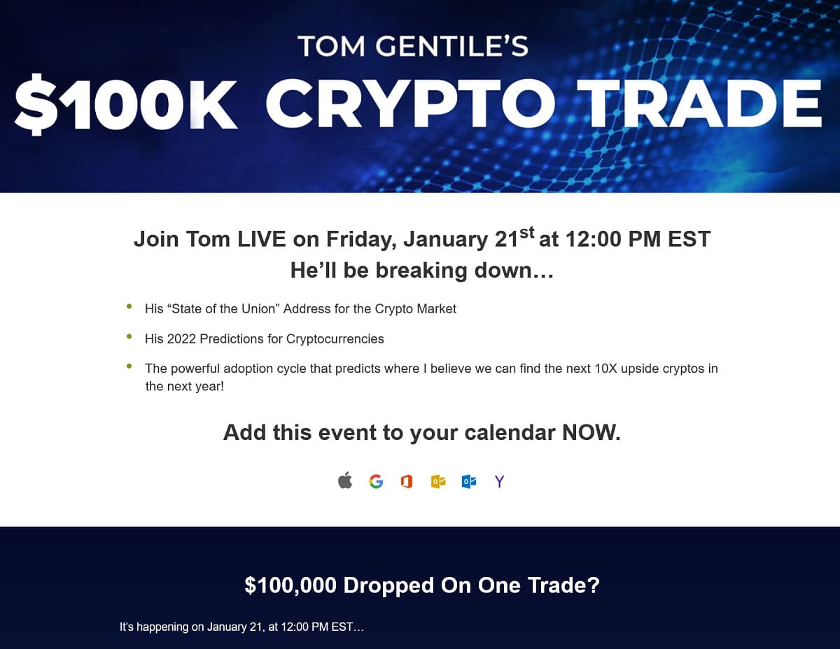 Tom Gentile's $100K Crypto Trade