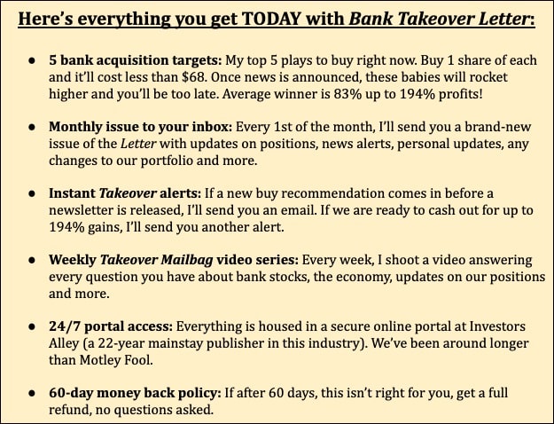Bank Takeover Letter Subscription