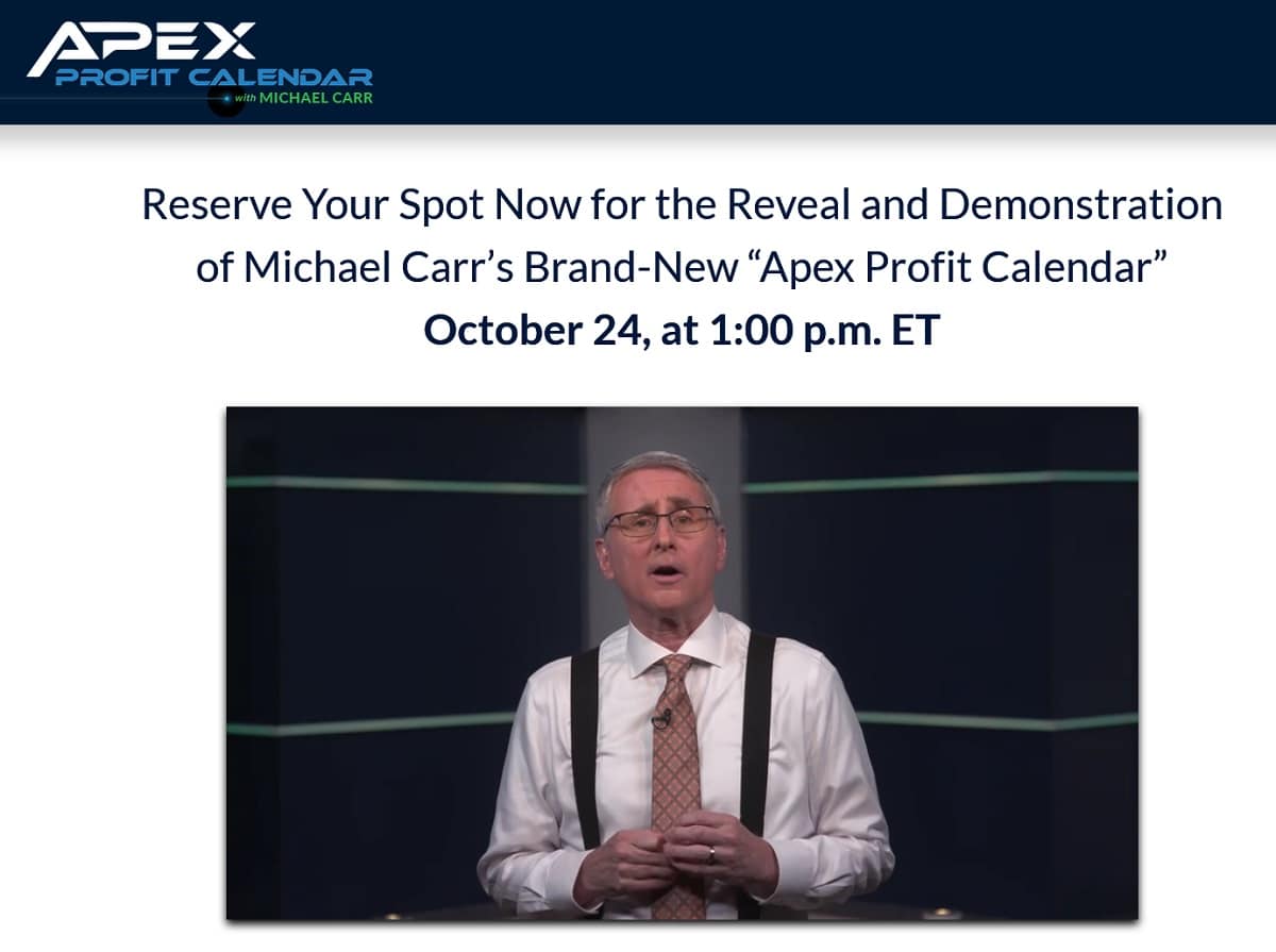 Michael Carr Apex Profit Calendar - Is It Legit?