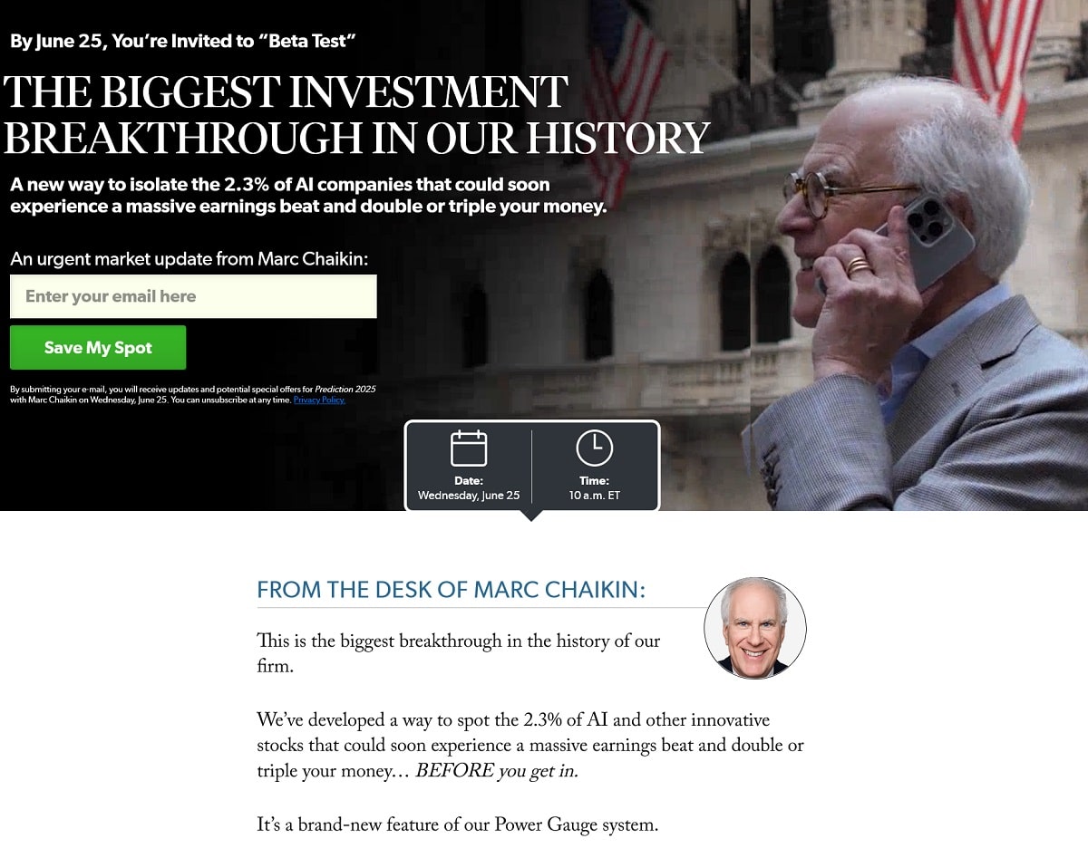 marc chaikin prediction 2025