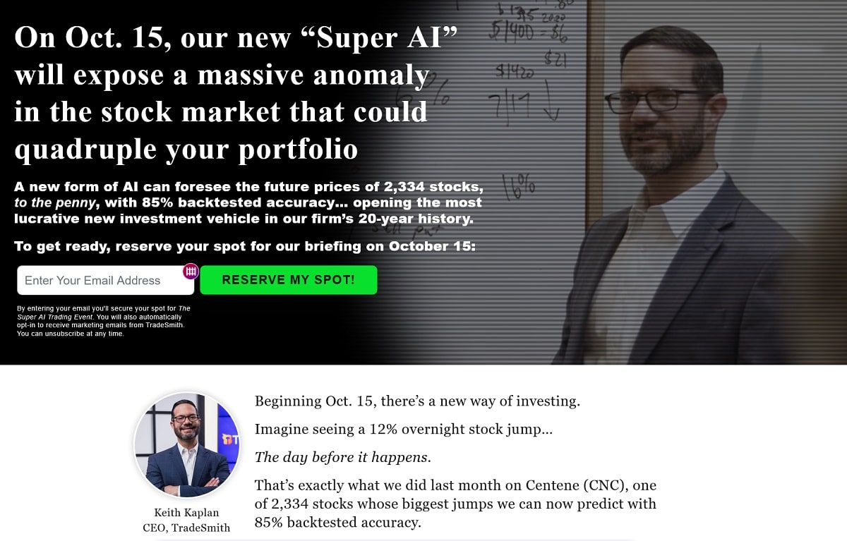 keith kaplan super ai trading event predict stocks with ai