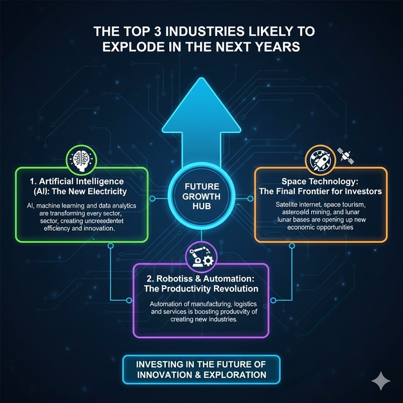 top 3 industries to explode next 10 years