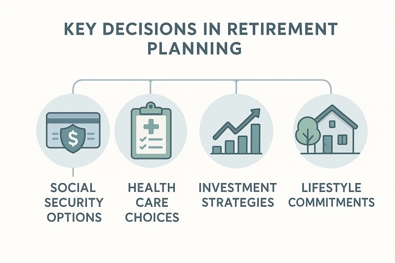 key retirement decisions infographic
