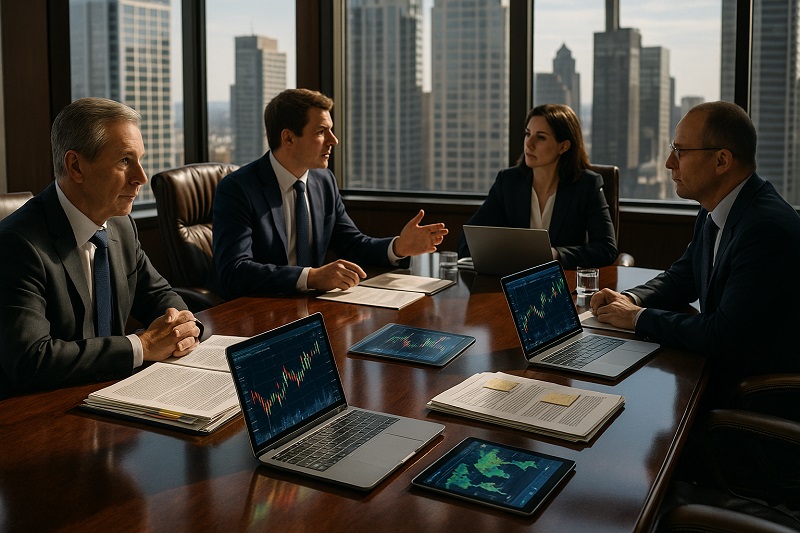 boardroom strategic financial assets discussion