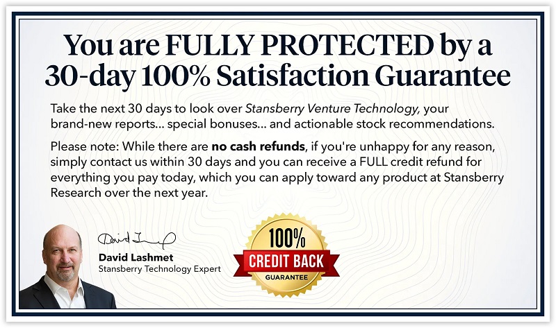 dave lashmet stansberry venture technology guarantee