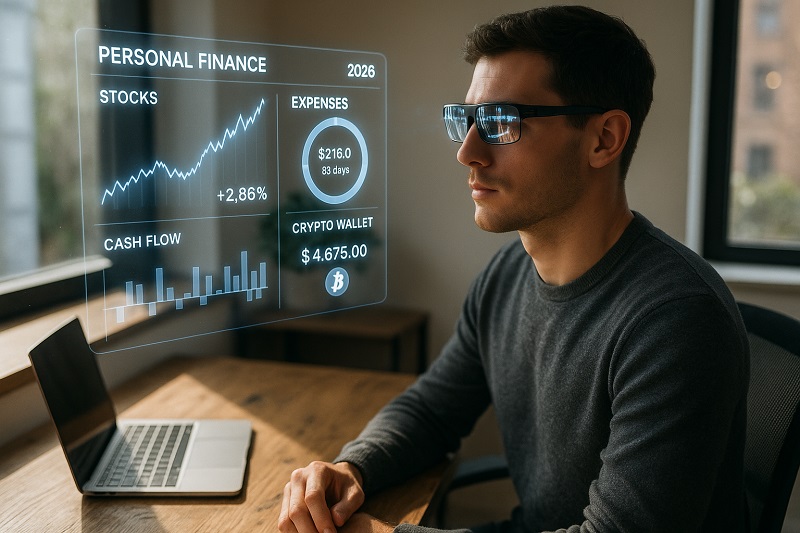 futuristic personal finance ar interface