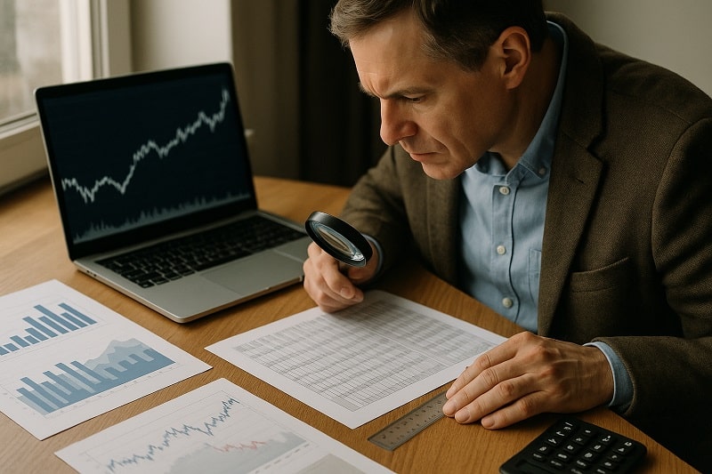 investor reviewing backtest risk reports