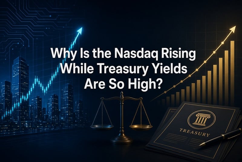 why is the nasdaq rising while treasury yields are so high